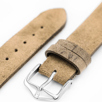 Кожена каишка Hirsch Serro L 05564070-2, кафяв, антилопска кожа, Limited Edition, дължина L, Quick Release