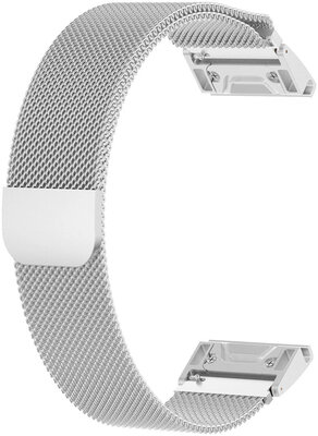 Ricardo стоманена гривна 26 мм (за Garmin Fenix 7X/6X/5X, Tactix и др.), сребриста, QuickFit