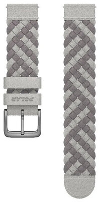 Текстилна каишка Polar 20mm Alcantra, сива, размер M/L