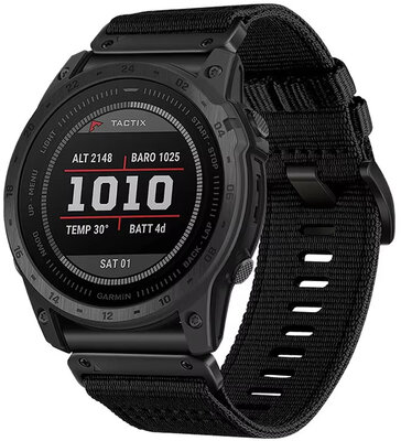 Текстилна каишка Ricardo 26 мм (за Garmin Fenix 8/7X/6X (51 мм), Tactix и др.), черна, QuickFit