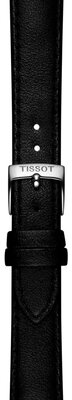 Кожена каишка Tissot T852.050.317 16 мм, черна, екокожа