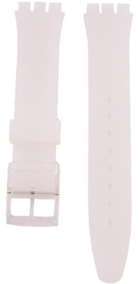 Силиконова каишка Ricardo 16 мм (за Swatch), бяла, прозрачна