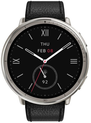 Amazfit Active 2 Premium (Round) Black кожена каишка (+резервна каишка)