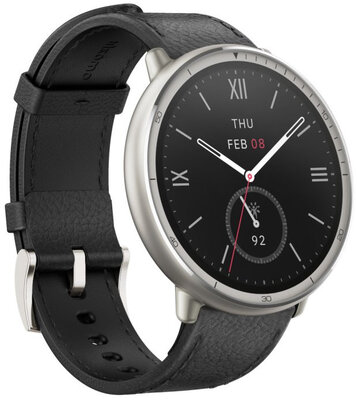 Amazfit Active 2 Premium (Round) Black кожена каишка (+резервна каишка)