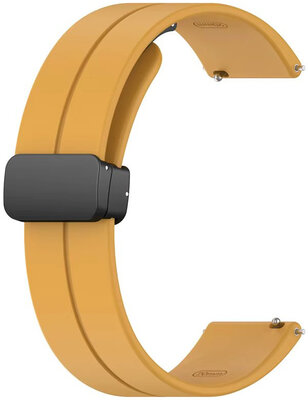 Силиконова каишка Ricardo 22 мм (за Huawei Watch GT 4, 5), жълта, бързо освобождаване