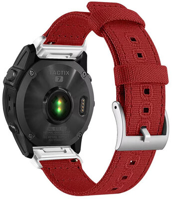 Ricardo Найлонова каишка 22 мм (за Garmin Fenix 8/7/6 (47 мм), Epix 2 и др.), червена, QuickFit