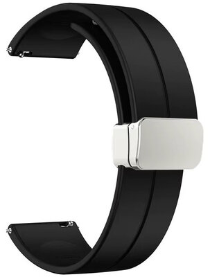 Силиконова каишка Ricardo 20 мм (за Amazfit Active 2), черна V1, бързо освобождаване
