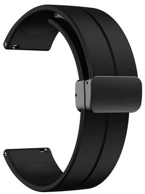 Силиконова каишка Ricardo 20 мм (за Amazfit Active 2), черна V2, бързо освобождаване