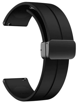 Ricardo Силиконова каишка 22 мм (за Amazfit Bip 5), черна, бързо освобождаване