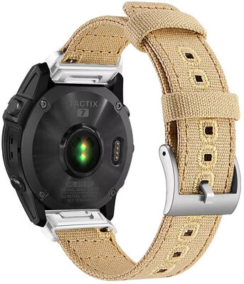 Ricardo 26 мм найлонова каишка (за Garmin Fenix 8/7X/6X (51 мм), Tactix и др.), бежова, QuickFit
