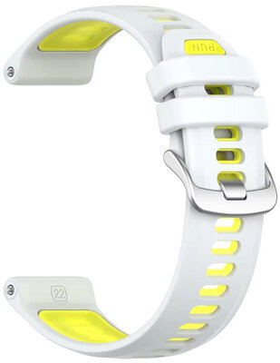 силиконова каишка Ricardo Gressoney 22mm (за Garmin Forerunner 970), White/Yellow