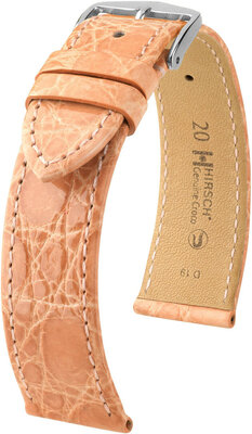 Кожена каишка Hirsch Genuine Croco L 18920822-2, оранжева, крокодилска кожа, дължина L, бързо освобождаване
