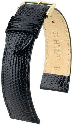 Кожена каишка Hirsch Rainbow L 12322650NQ-1, черна, телешка кожа, дължина L