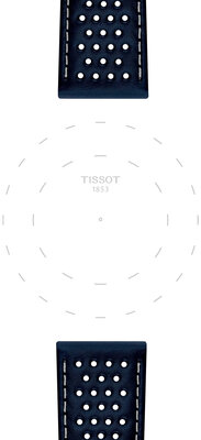 Кожена каишка Tissot T852.051.015 22mm, синьо, Quick Release