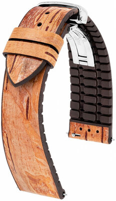 Каишка от имитираща кожа Hirsch Birch 0921045110-2, кафяв, Quick Release
