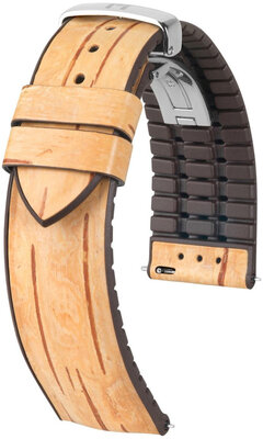 Каишка от имитираща кожа Hirsch Birch 0921045190-2, бежов, Quick Release
