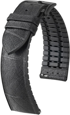 Кожена каишка Hirsch Leaf L 0925046050-5, черна, дължина L, бързо освобождаване