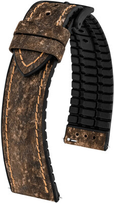 Каишка от имитираща кожа Hirsch Stone 0925044110-5, кафяв, Quick Release