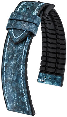 Каишка от имитираща кожа Hirsch Stone 0925044180-5, синьо, Quick Release