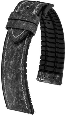 Кожена каишка Hirsch Stone L 0925044050-5, черна, дължина L, бързо освобождаване