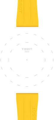 Силиконова каишка Tissot T852.050.994 20mm, жълт, Quick Release