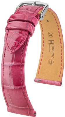 Кожена каишка Hirsch London 04307124-2, розов, кожа от алигатор, Quick Release