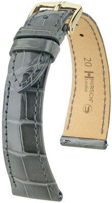 Кожена каишка Hirsch London 04307130-7, сив, кожа от алигатор, Quick Release