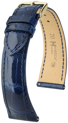 Кожена каишка Hirsch London 04307180-7, синьо, кожа от алигатор, Quick Release