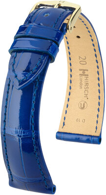 Кожена каишка Hirsch London 04307182-7, синьо, кожа от алигатор, Quick Release