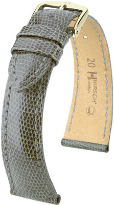 Кожена каишка Hirsch London 04366130-7, сив, кожа на гущер, Quick Release