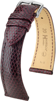 Кожена каишка Hirsch London L 04366060-2, лилава, гущерска кожа, дължина L, бързо освобождаване