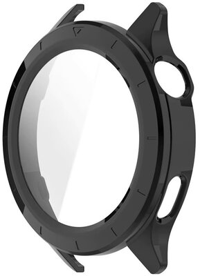 Защитно покритие (pro Xiaomi Watch S4), пластмасов, черен + стъкло