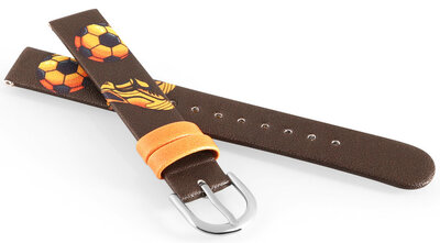 Каишка от имитираща кожа JVD JVDRJ7229.2 14mm, кафяв, детски