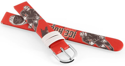 Каишка от имитираща кожа JVD JVDRJ7230.3 14mm, червено, детски