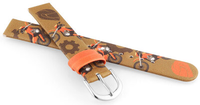 Каишка от имитираща кожа JVD RJ7233.2 14mm, кафяв, детски