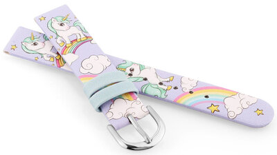 Каишка от имитираща кожа JVD RJ7239.1 14mm, лилаво, детски