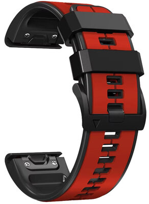 Силиконова каишка Ricardo 26mm (pro Garmin Fenix 8/7X/6X (51mm), Tactix aj.), червено V2, QuickFit