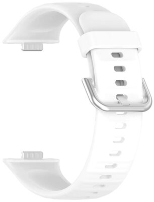 силиконова каишка Ricardo Lavarone (за Huawei Watch Fit 3, 4, 4 Pro, 5, 5 Pro), White/Silver