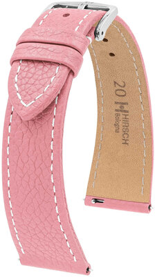 Кожена каишка Hirsch Bologna 01802122-2, розов, телешка, Quick Release