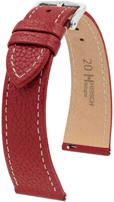 Кожена каишка Hirsch Bologna 01802160-2, червено, телешка, Quick Release