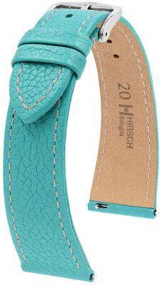 Кожена каишка Hirsch Bologna L 01802083-2, синя, телешка кожа, дължина L, Quick Release