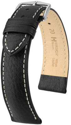 Кожена каишка Hirsch Boston L 01302050NQ-2, черна, телешка кожа, дължина L