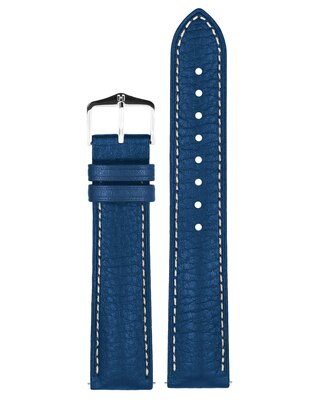 Кожена каишка Hirsch Boston L 01302080-2, синя, телешка кожа, дължина L, Quick Release