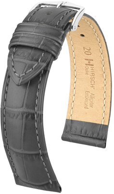 Кожена каишка Hirsch Duke L 01028030NQ-2, сива, телешка кожа, дължина L