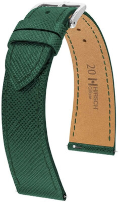 Кожена каишка Hirsch Giffone L 01875040-2, зелена, телешка кожа, дължина L, Quick Release