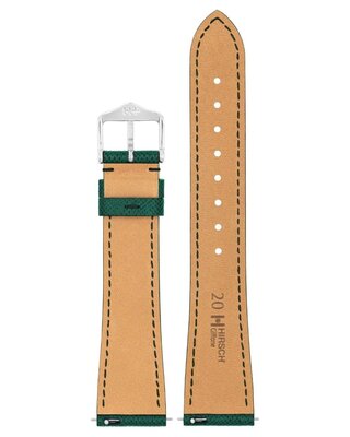 Кожена каишка Hirsch Giffone L 01875040-2, зелена, телешка кожа, дължина L, Quick Release
