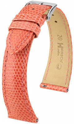 Кожена каишка Hirsch London L 04266022-2, оранжев, ящерска кожа, дължина L, Quick Release