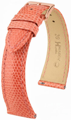 Кожена каишка Hirsch London L 04266022-7, оранжева, ящерска кожа, дължина L, Quick Release