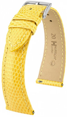 Кожена каишка Hirsch London L 04266072-2, жълта, ящерска кожа, дължина L, Quick Release