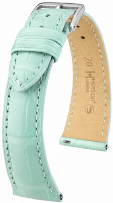 Кожена каишка Hirsch London L 04307081-2, синя, алигаторска кожа, дължина L, Quick Release